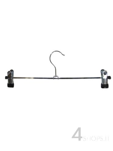 Gruccia cm 30 con pinze in metallo cromato - Fronte