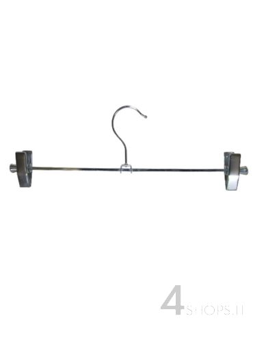 Gruccia cm 35 con pinza in metallo cromato - Fronte