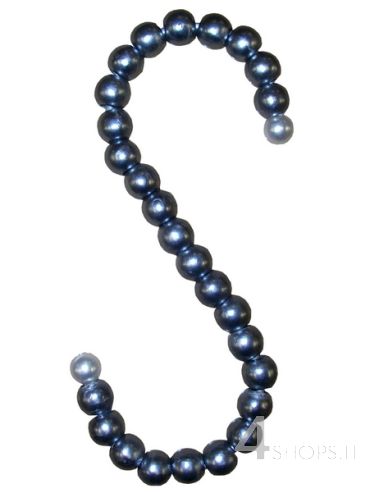 Gancio per pantaloni ad "S" con perle grigie