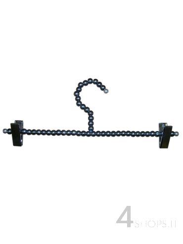 Gruccia cm 30 con pinze perle grigie - Fronte