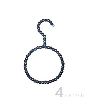 Gancio tondo con perle grigie