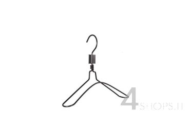 Gruccia capospalla cm 42 in alluminio nero - Fronte