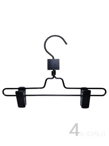 Gruccia cm 35 con pinze in alluminio nero - Fronte