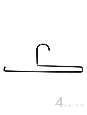 Gruccia bimbo porta pantalone cm 30 in alluminio nero - Frontale