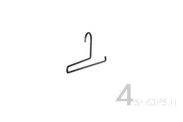 Gruccia bimbo porta pantalone cm 30 in alluminio nero - Frontale