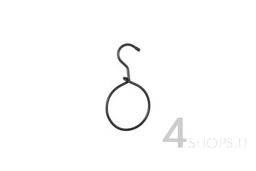 Gancio tondo in alluminio nero - Fronte