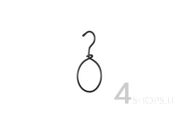 Gancio tondo in alluminio nero - Fronte