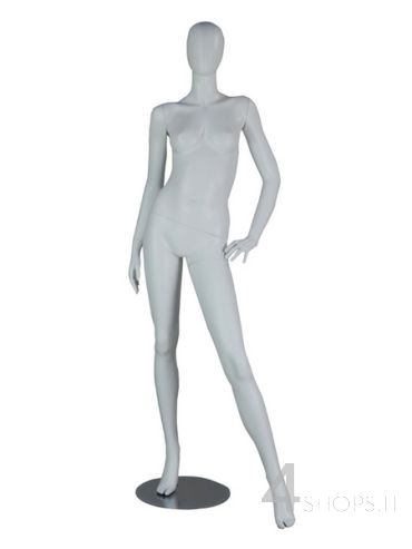 Manichino Donna testa astratta finitura bianco opaco pos. Liz