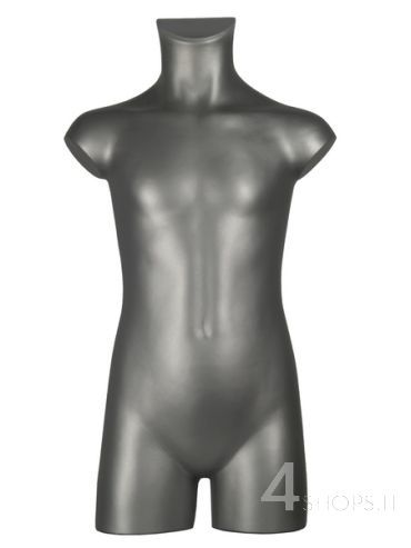 Torso bambino metallizzato grigio