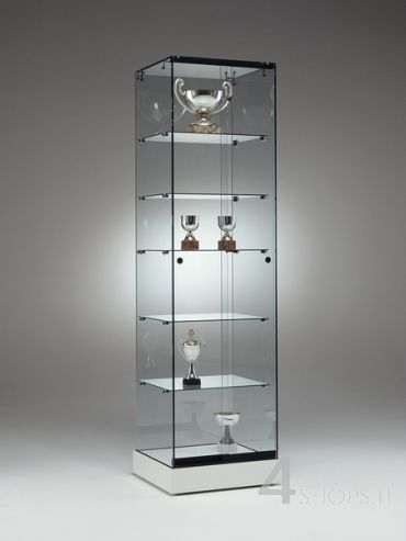 Vetrina con base nera e 5 ripiani h.182 cm