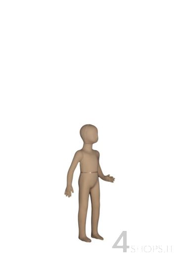 Manichino flessibile bambino 5 anni con testa astratta, tessuto ecr - Fronte