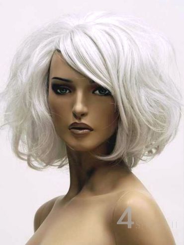 Parrucca donna bianca mossa