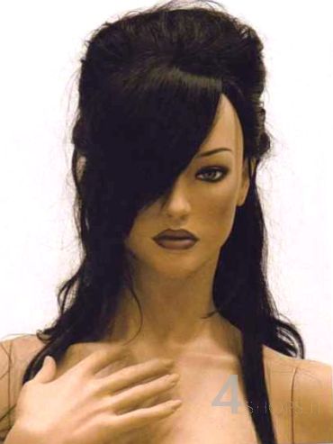 Parrucca donna nera con acconciatura