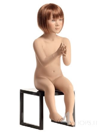 Manichino bambino 2 anni realistico con make up, posizione seduta 2B