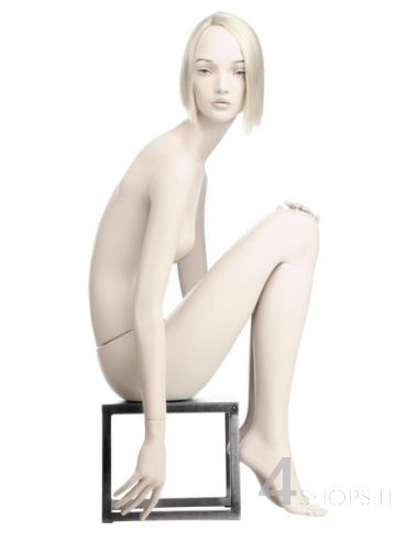 Manichino Donna tg.42 realistico con make up, pos.14 seduta