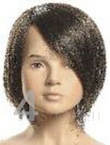 Parrucca nera bambino 6 anni con frangia a sinistra