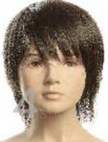 Parrucca nera bambino 6 anni con frangia