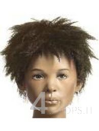 Parrucca castana bambino 6 anni riccio