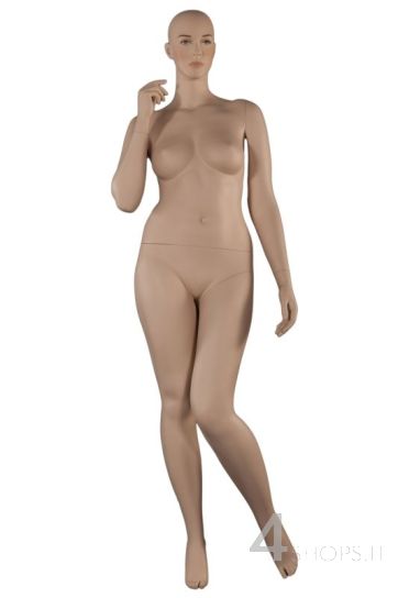 Manichino donna voluptus realistico con braccia piegate in posizione 1 - Fronte con parrucca