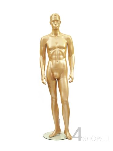 Manichino Uomo testa stilizzata finitura oro