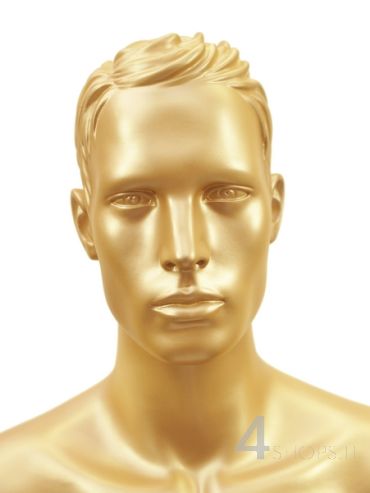 Manichino Uomo testa stilizzata finitura oro