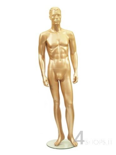 Manichino Uomo testa stilizzata finitura oro