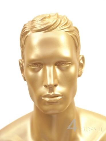 Manichino Uomo seduto testa stilizzata finitura oro