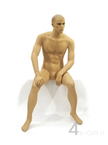 Manichino Uomo tg. 48 realistico seduto con make up e parrucca